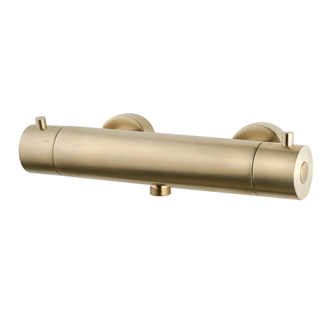 Wiesbaden Caral Cool Touch Thermostatische Douchemengkraan Geborsteld Messing